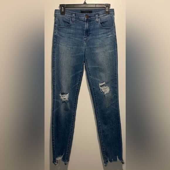 J Brand- Alana High-Rise Crop Ankle Jeans in Fix Up Destruct Wash- Size 26 - Picture 2 of 11